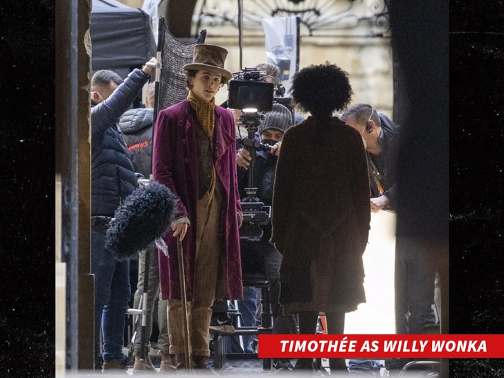 Timothee Chalamet Filming Willy Wonka Movie