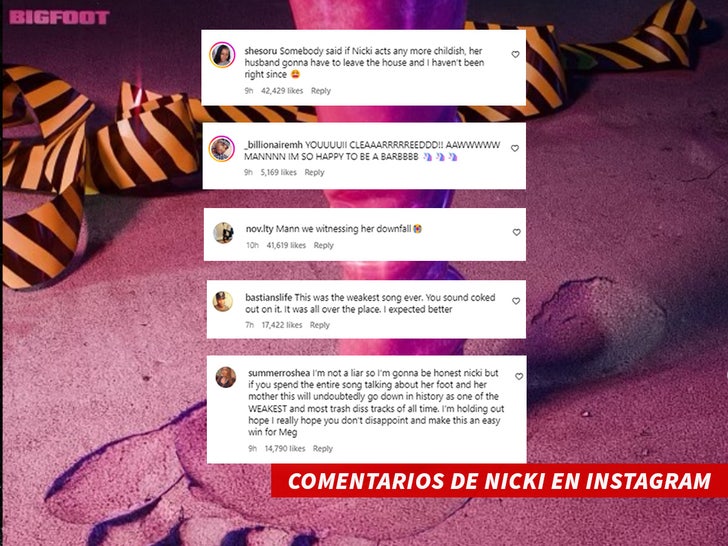 comentarios de nicki en Instagram