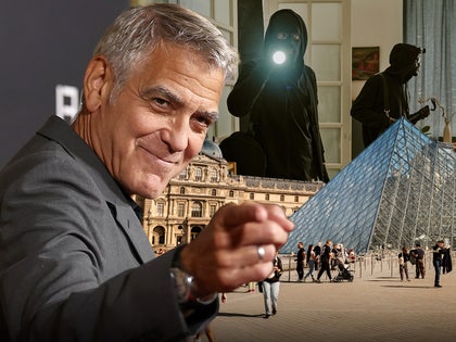 george clooney louvre main getty
