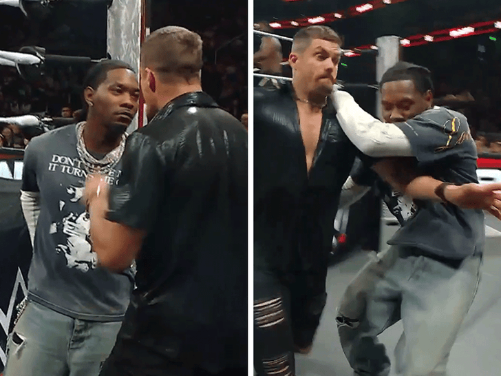Offset Gets Physical On WWE ‘RAW,’ Throws Grayson Waller Over Table Offset Gets Physical On WWE ‘RAW,’ Throws Grayson Waller Over Table