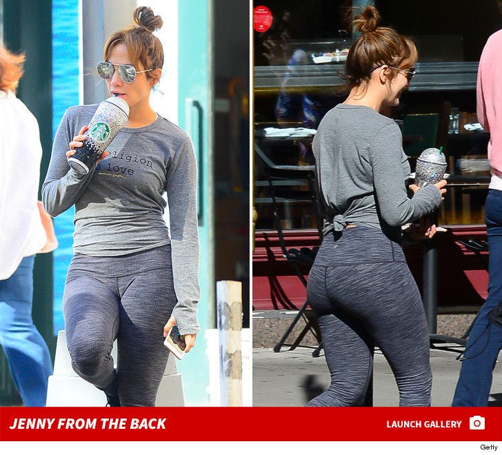 J Lo Leaving the Gym In Yoga Pants -- Jenny from the Back