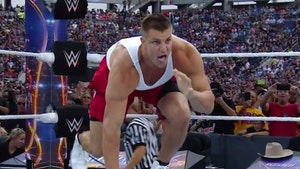 Rob Gronkowski Gets in the Ring for WrestleMania 33 (PHOTOS + VIDEO)