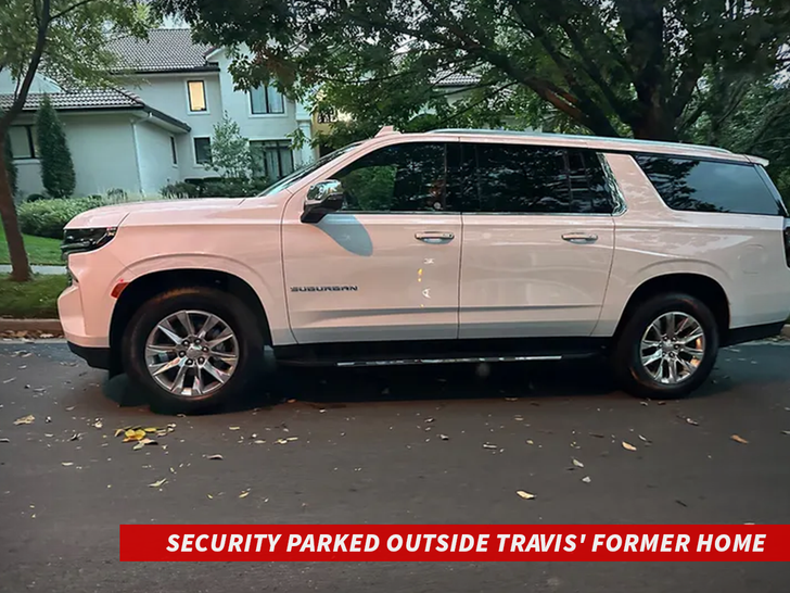 Security Parked Outside Travis' Former Home