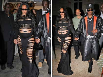 rihanna pregnant in see through dress paris bg 3