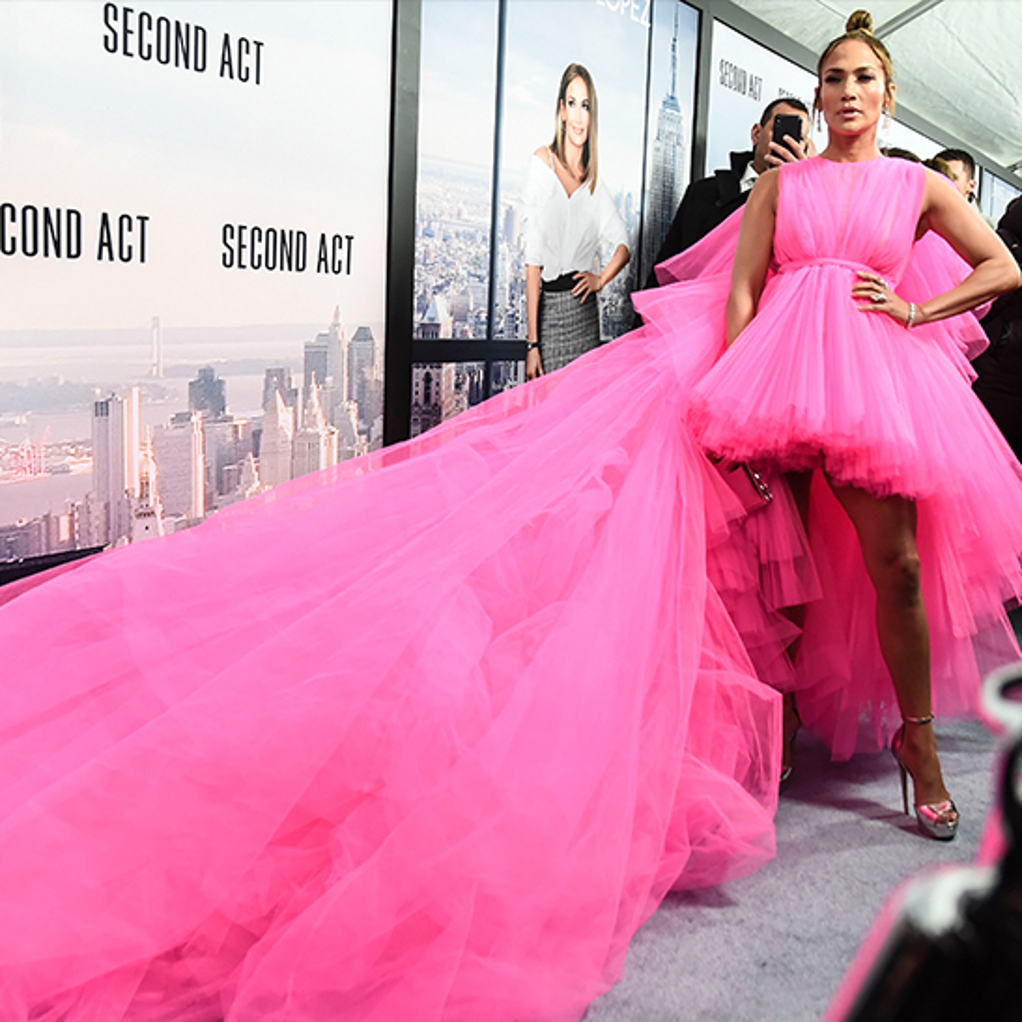 One-Shoulder Hot Pink Long Sequin Formal Dress