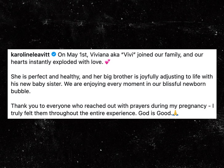 Karoline Leavitt with new baby insta 2