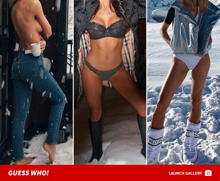 Hot Babes In Cold Snow -- Guess Who!