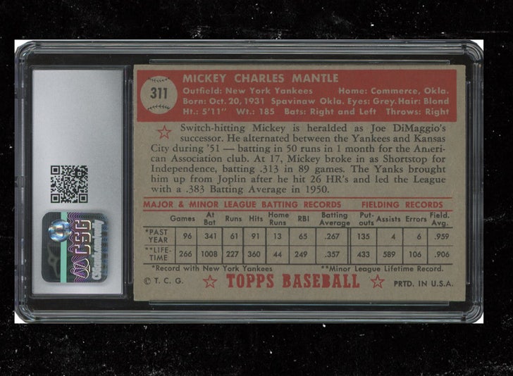 Mickey Mantle '52 Topps #311 Card Up For Auction, Expected To Fetch $1.5 Mil