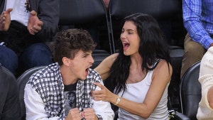 kylie jenner and timothee chalamet at laker game shutter 2