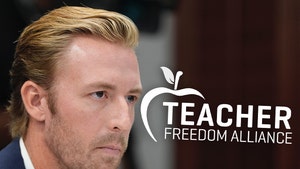 Ryan Walters is looking stern. He's positioned next to the logo of the Teacher Freedom Alliance.