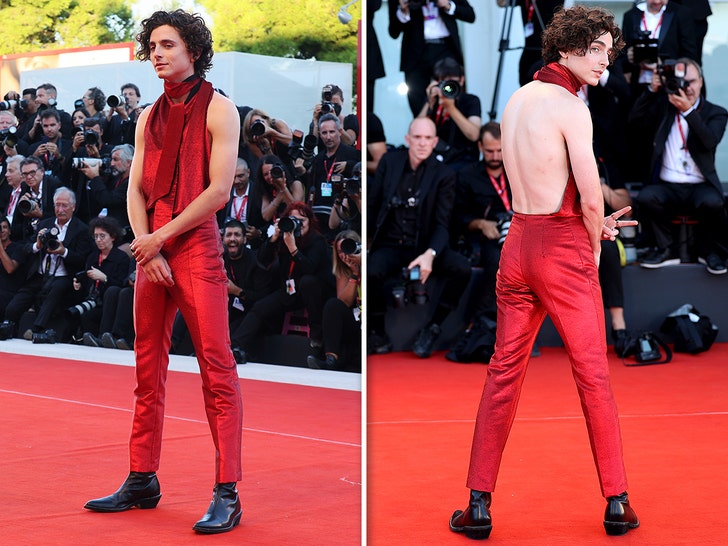 Timothée Chalamet arrives to the red carpet premiere of 'Bones And All' at the Venice Film Festival