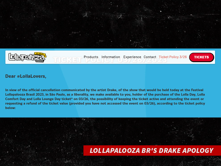 Lollapalooza BR's Drake Apology