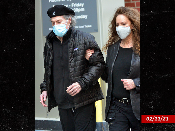 Richard Lewis and Joyce Lapinsky seen wearing their masks in Beverly Hills