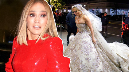 Wanna know how Jennifer Lopez might look when she walks down the aisle to marry Alex Rodriguez? If her movie wardrobe's any indication ... the answer is stunning.