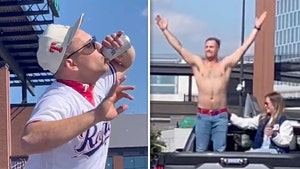 Rangers' Nathaniel Lowe Sucks Down Fan's Beer, Loses Shirt At World Series Parade