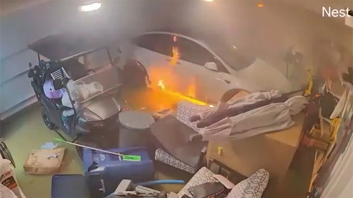 El huracán Helen provoca un incendio de un Tesla en un garaje de Florida en un vídeo