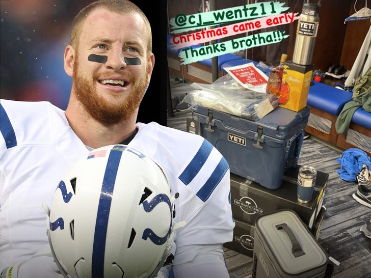 Wentz gets gift from the offensive line for colts
