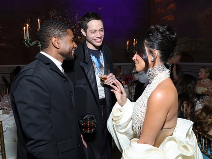 Kim Kardashian runs into Pete Davidson and Usher at the Met Gala 2023