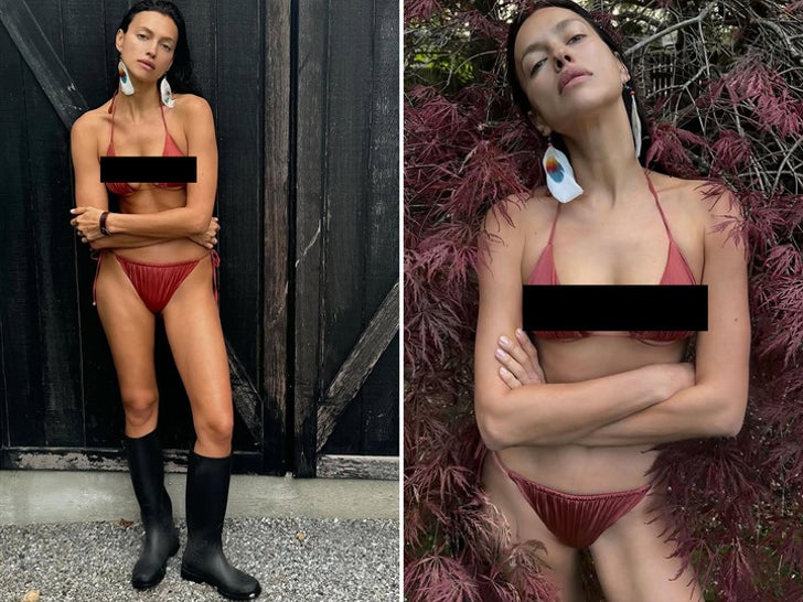 Irina Shayk in her red-hot bikini and boots