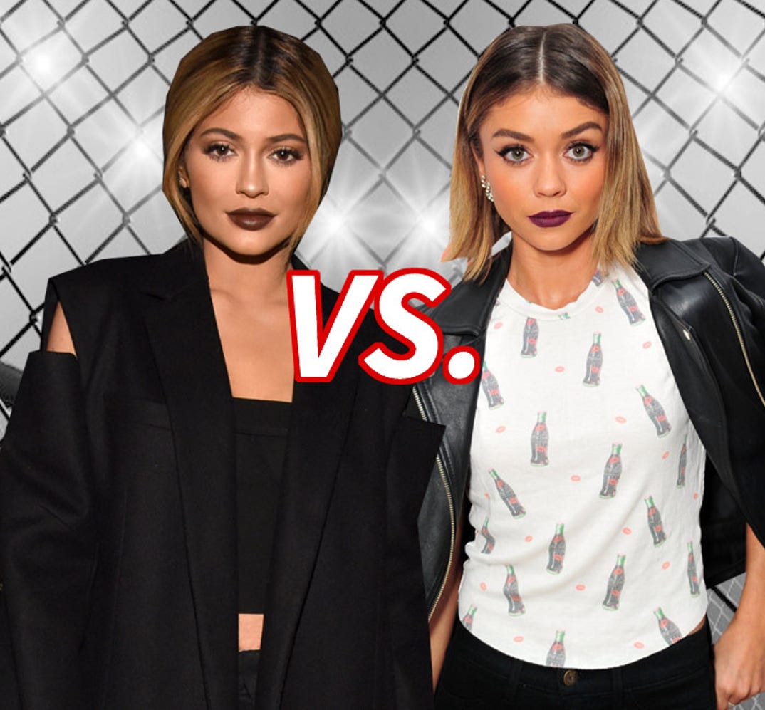 Dark Lip Damsels! Kylie Jenner (18) vs. Sarah Hyland (24)