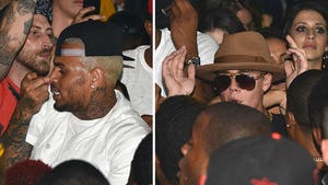 Chris Brown & Justin Bieber -- Partying Together Before Shooting