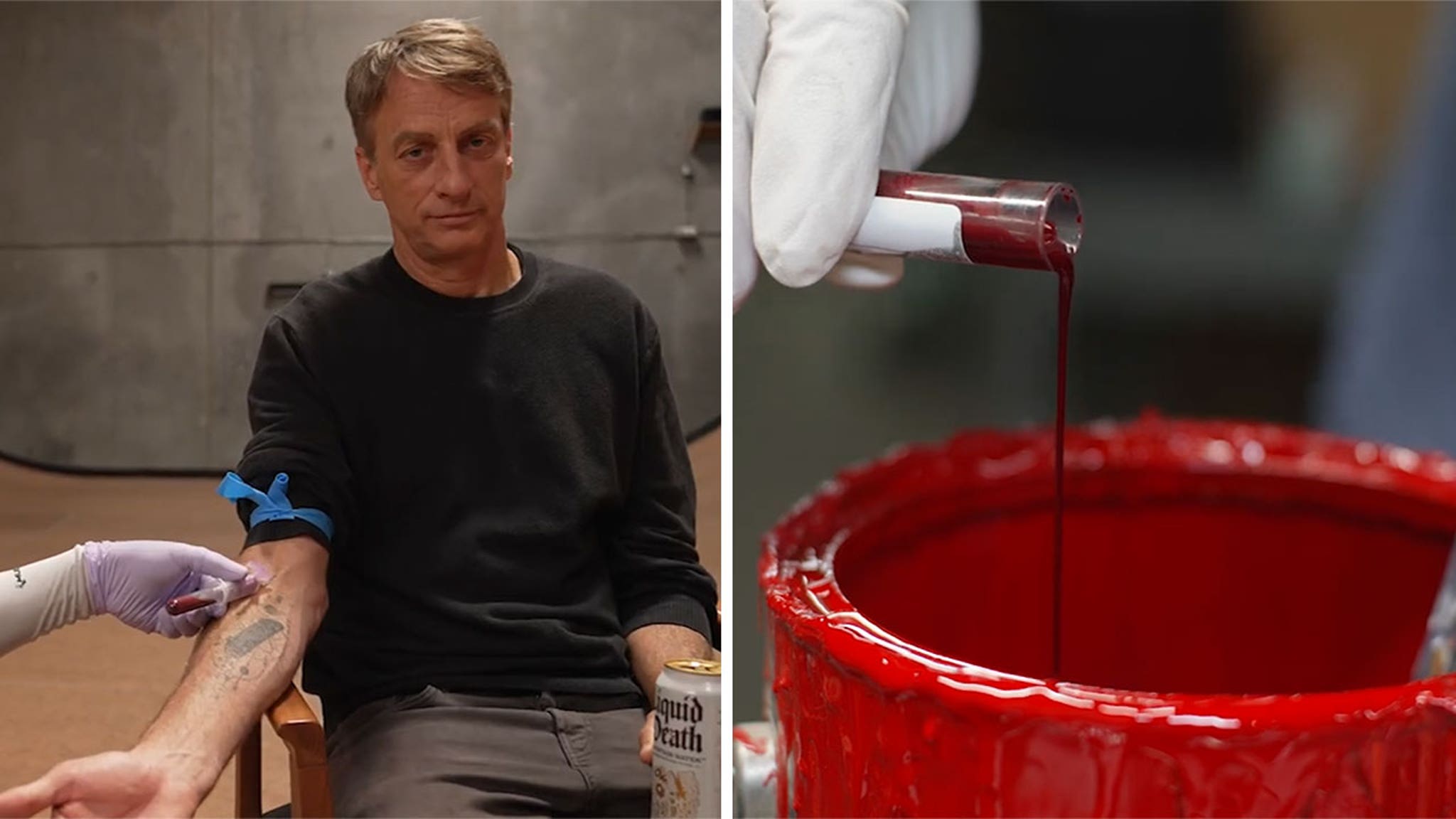 Tony Hawk, Liquid Death team up to sell blood-infused skateboard decks