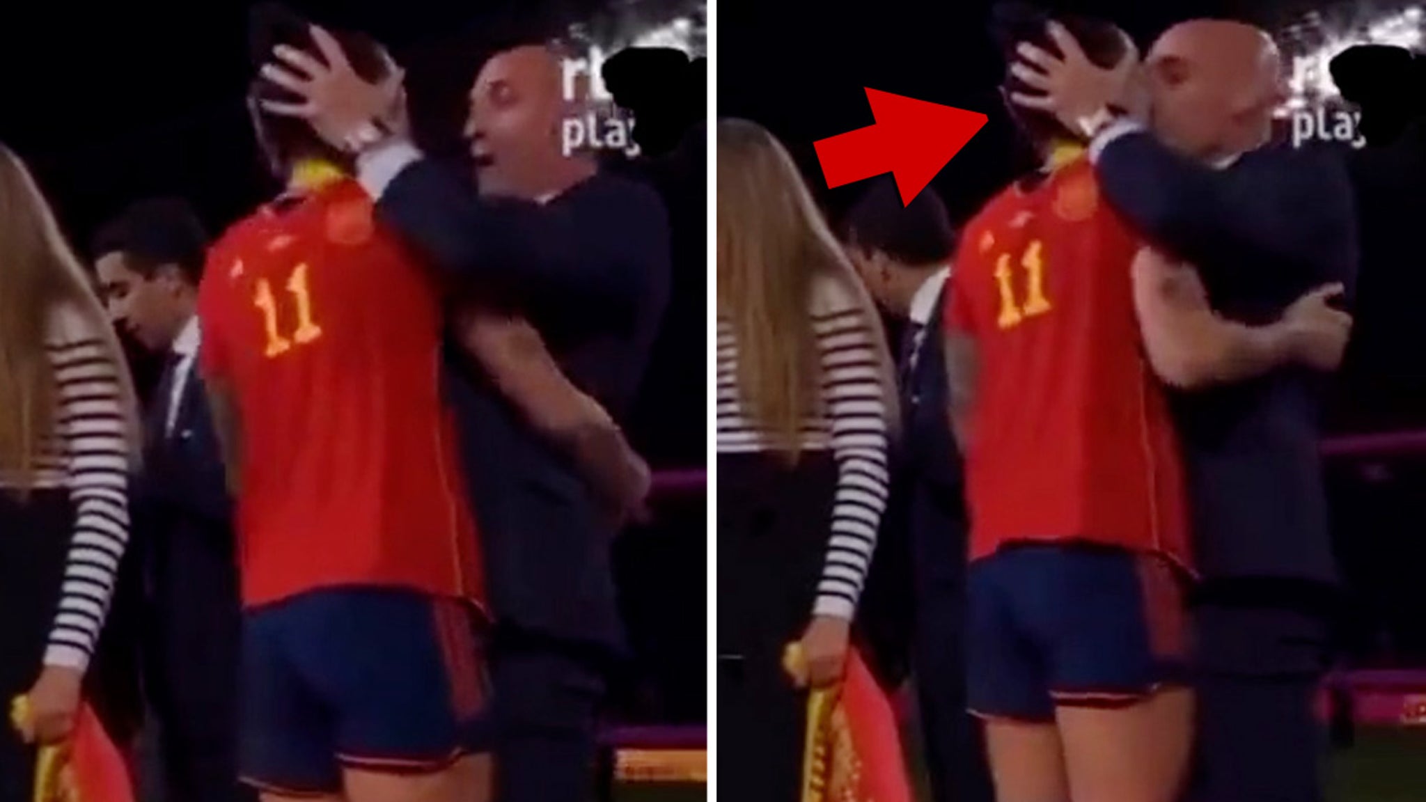 Spain s Football President Kisses Women s Team Player On Lips After 