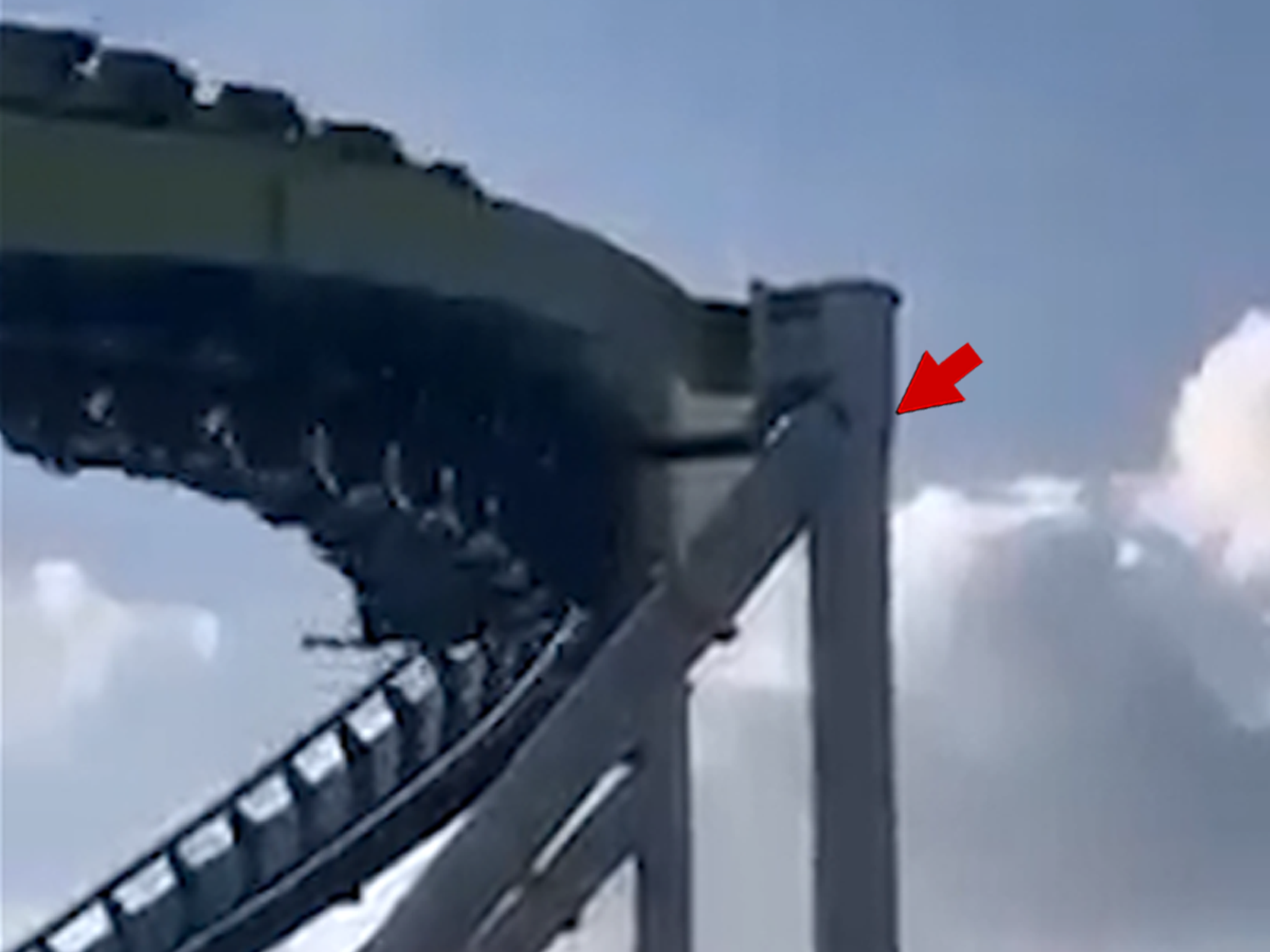 someone falling off a roller coaster
