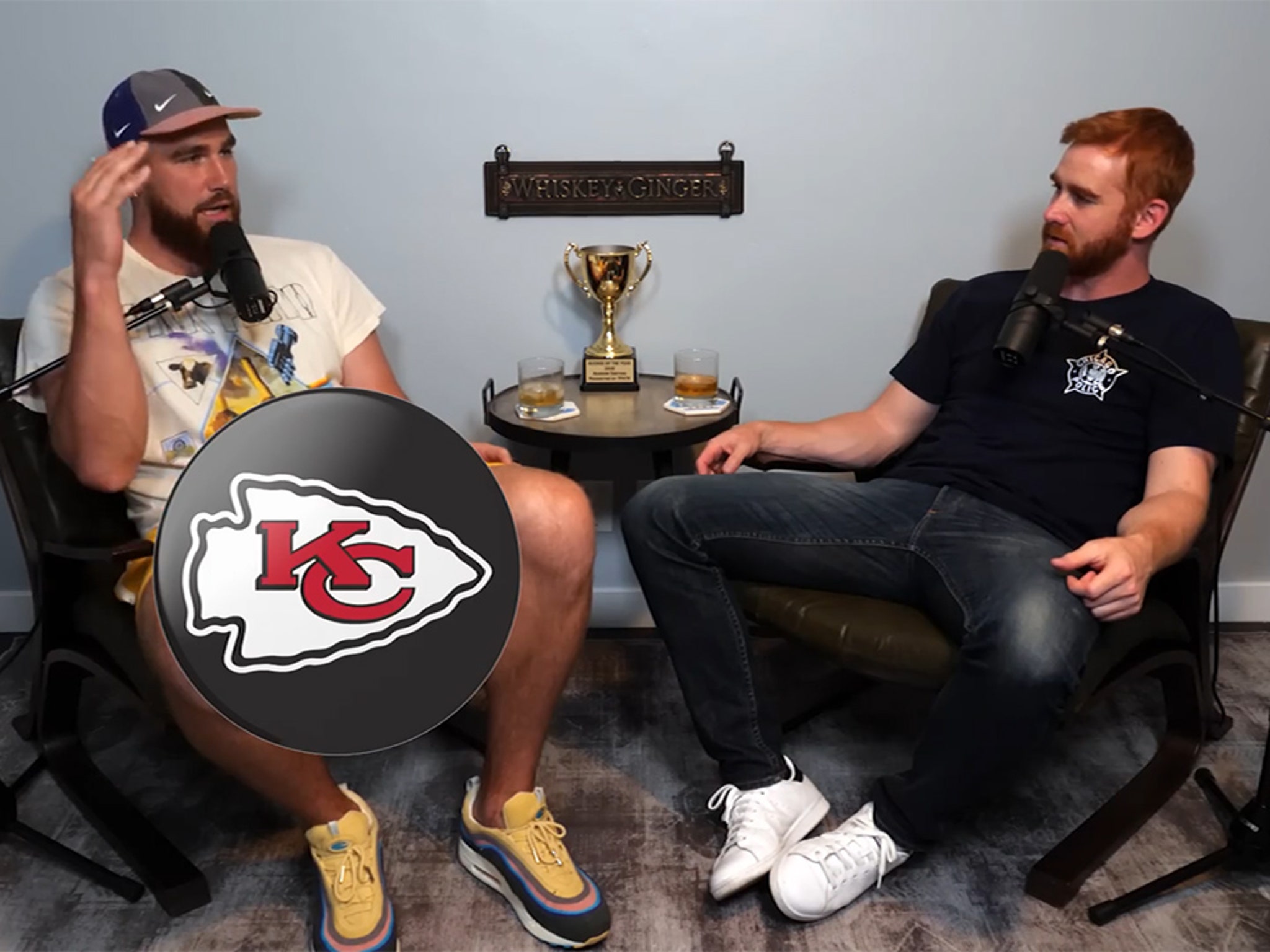 Travis Kelce Flashes Junk in Whiskey Ginger Video