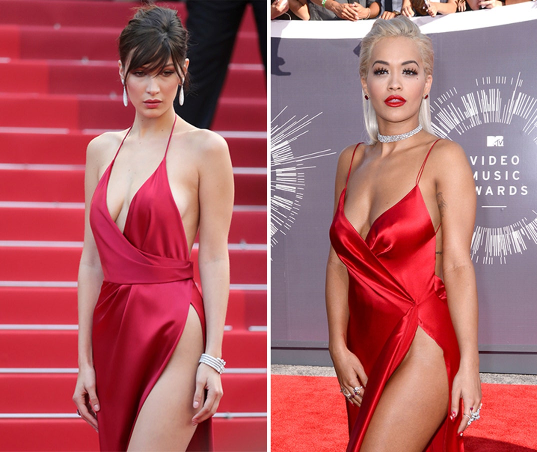Ladies in Red -- Bella Hadid (19) vs. Rita Ora (25)
