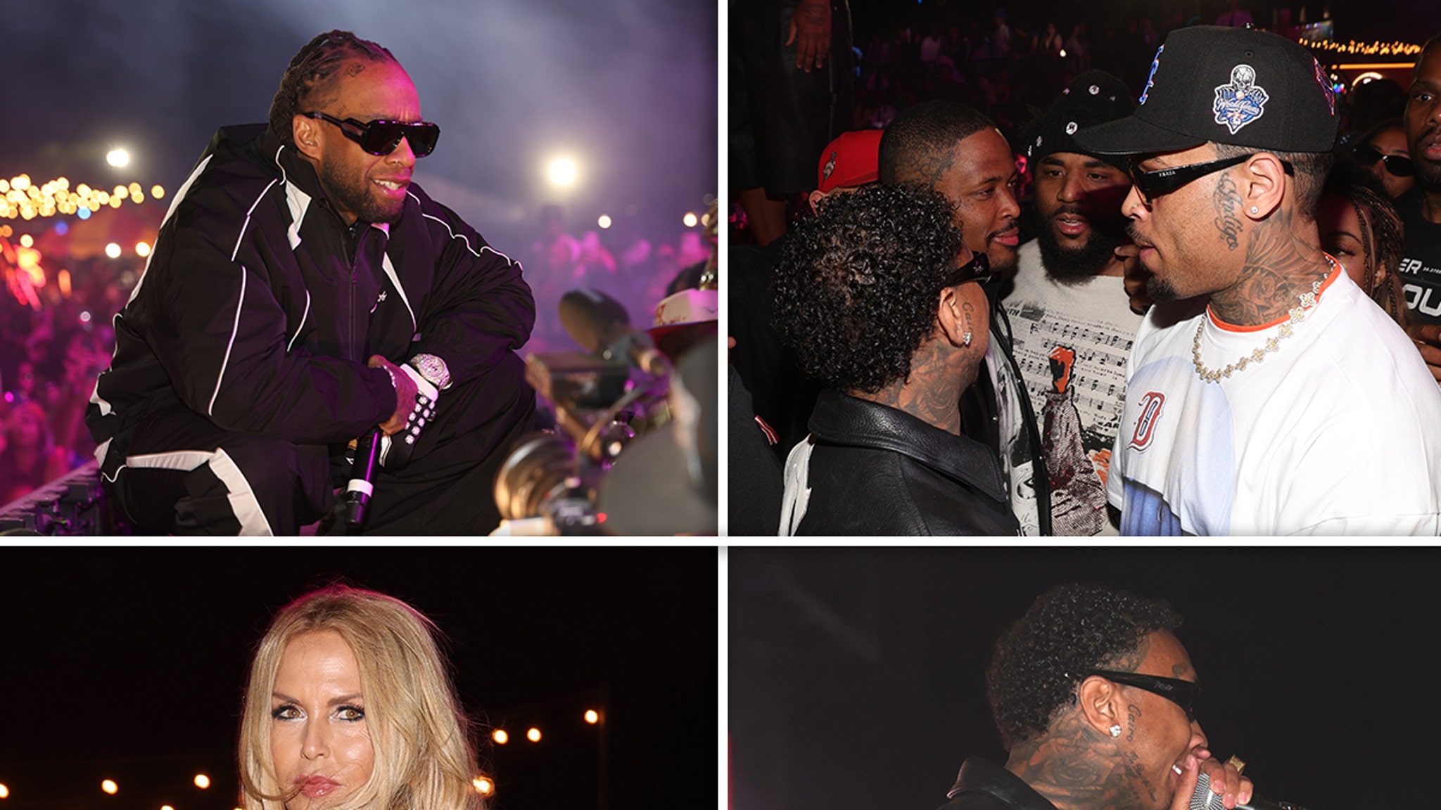 Chris Brown, Tyga, Rachel Zoe Spotted at Neon Carnival Coachella Party