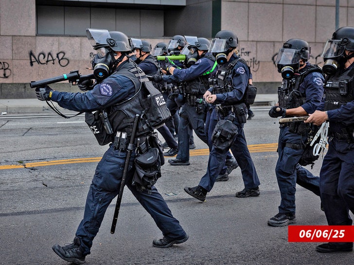 Hundreds of Protesters and Police Clash Over Immigration Issues in L.A.