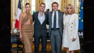 Justin & Hailey Bieber Meet French President Emmanuel Macron
