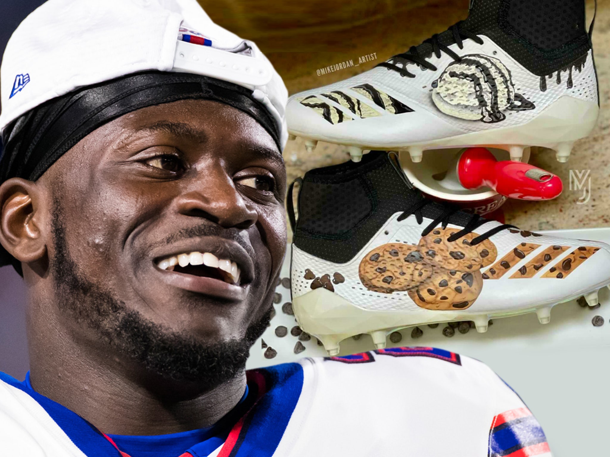 NFL's Tre'Davious White Gets Cookies & Ice Cream Cleats To Match