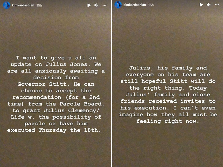 Kim Kardashian's Instagram Posts On Julius Jones