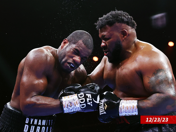 Daniel Dubois and Jarrell Miller exchange punches