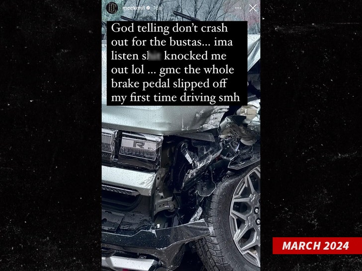 meek mill car accident instagram story