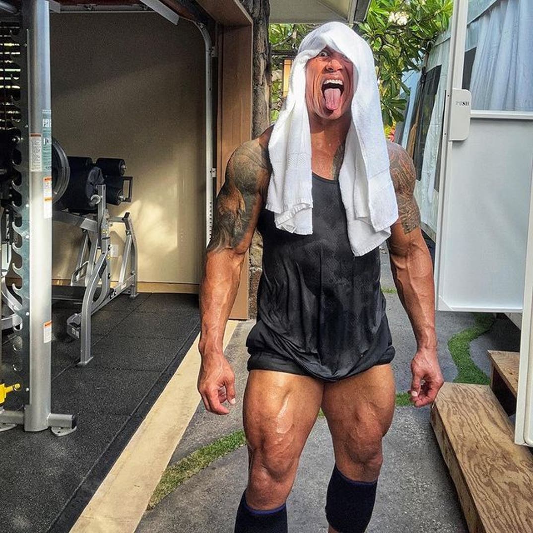 0229 Dwayne 'The Rock' Johnson Workout Shots 1