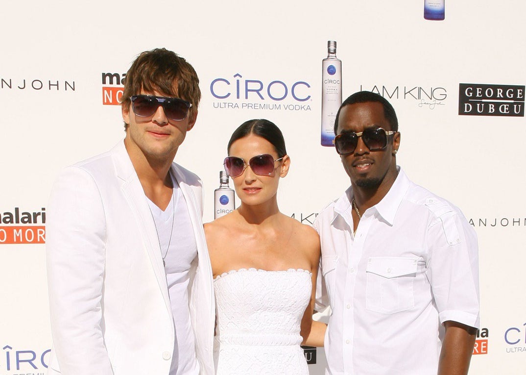 Ashton Kutcher, Demi Moore and Diddy