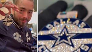 Post Malone Cops Dallas Cowboys Pendant Dripping in Diamonds