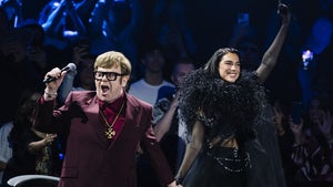 Dua Lipa And Elton John Holding Hands And Singing On Stage