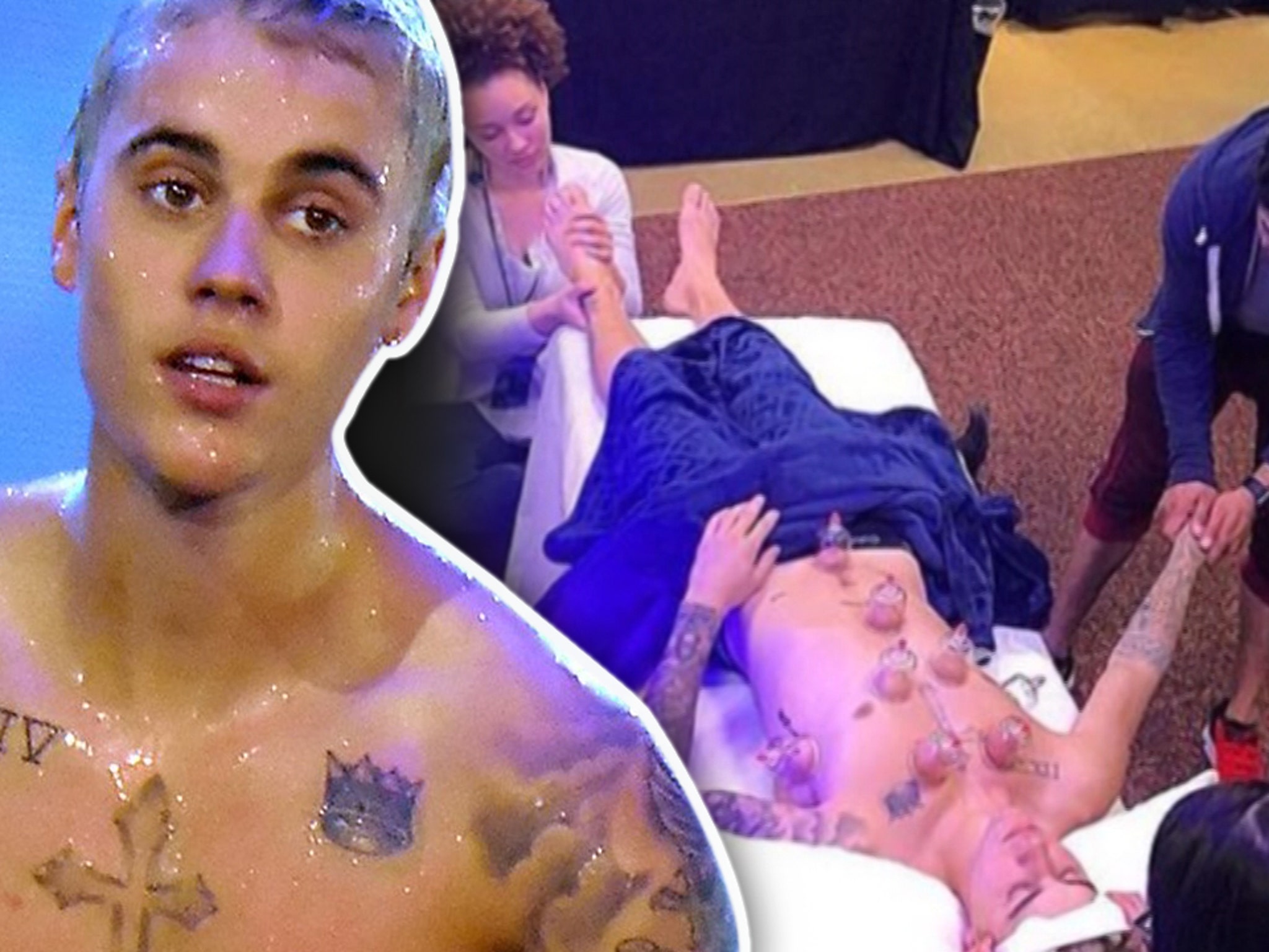 Justin Bieber is Getting a Massage