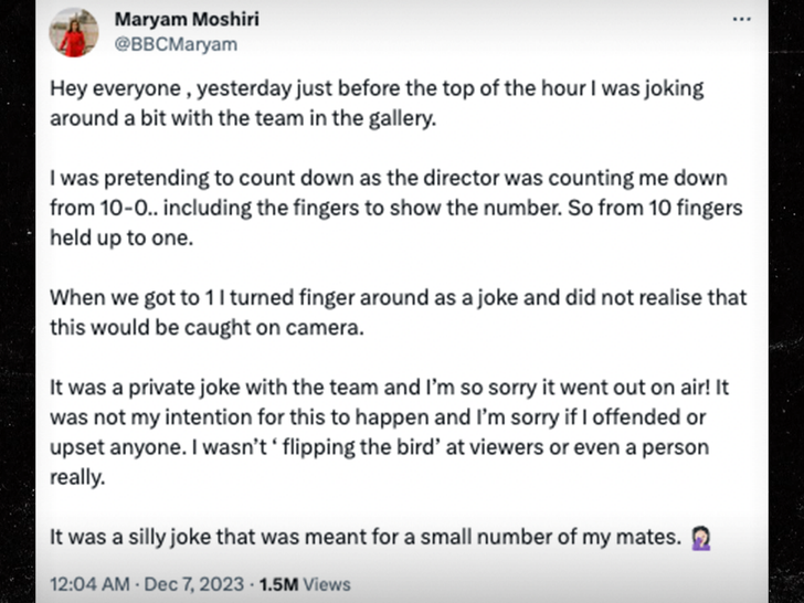 Maryam Moshiri statement