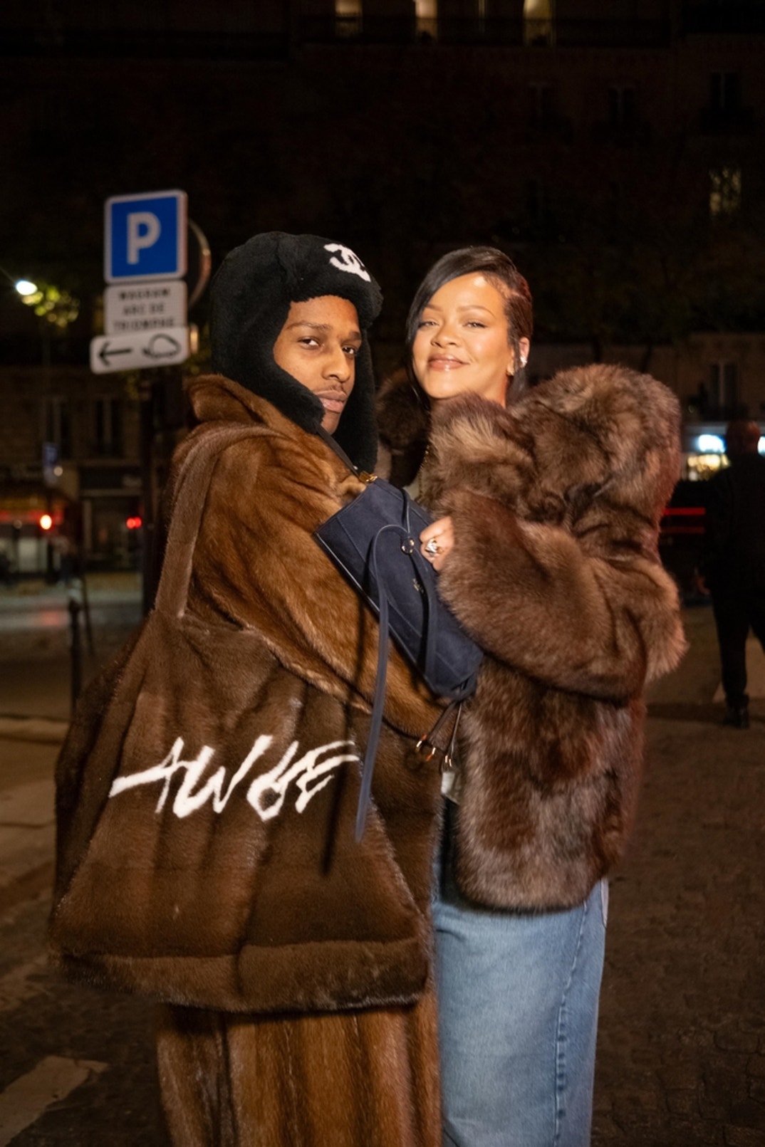 Rihanna and A$AP Rocky Kiss in Paris 1