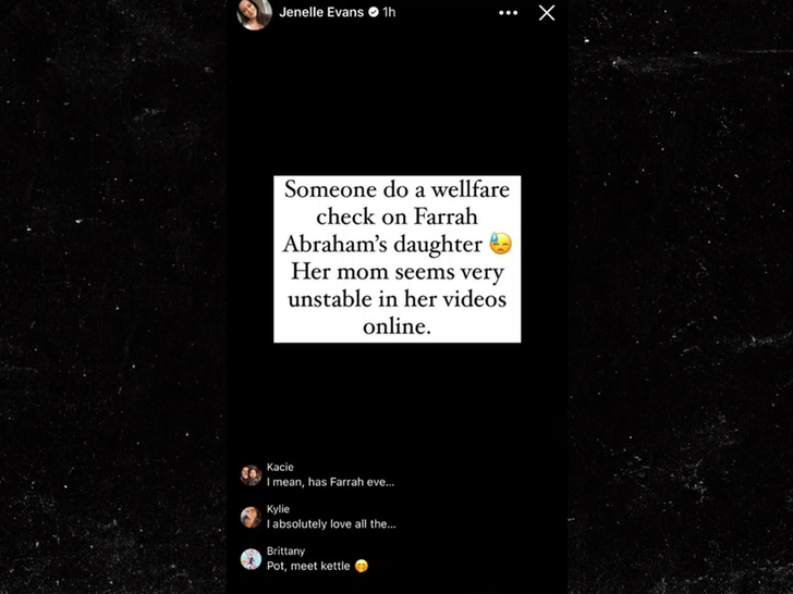 jenelle evans on farrah's daughter instagram