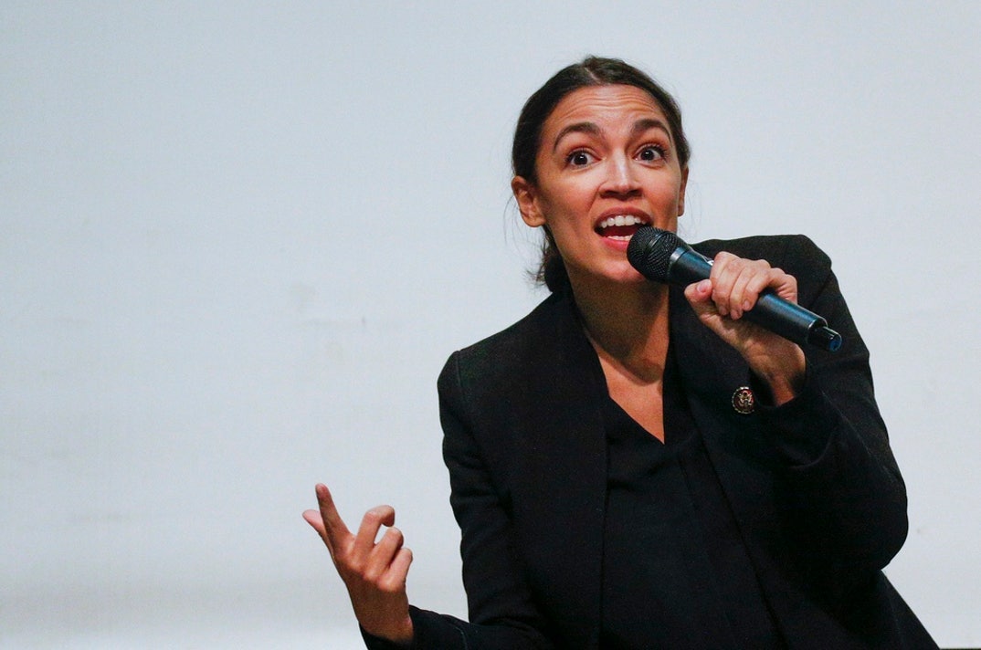 U.S. Rep. Alexandria Ocasio-Cortez (D-NY) speaks at a Town Hall meeting November 6, 2019 in the Bronx borough of New York City.