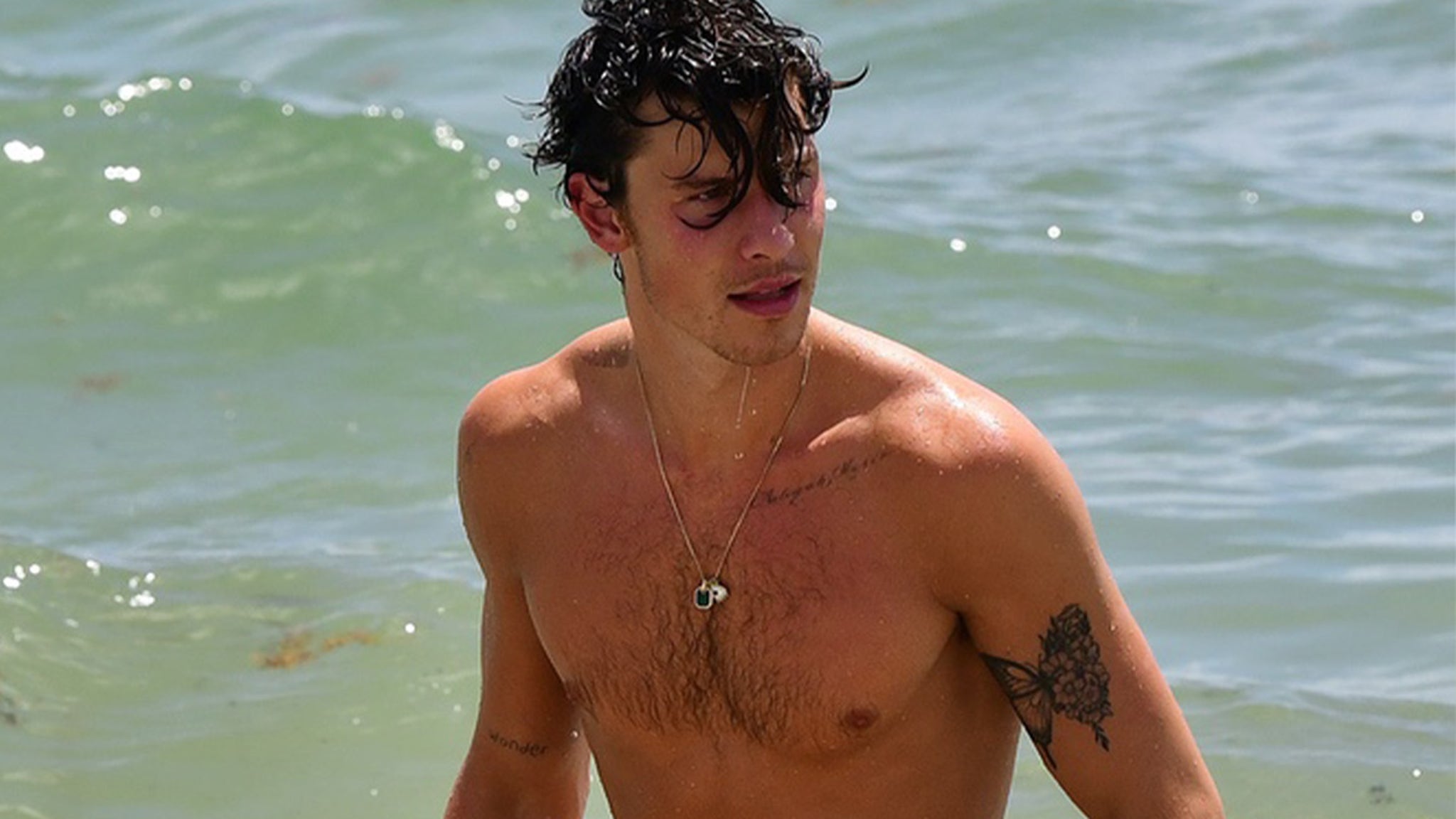 Shawn Mendes takes a dip in Miami Beach after canceling his world tour