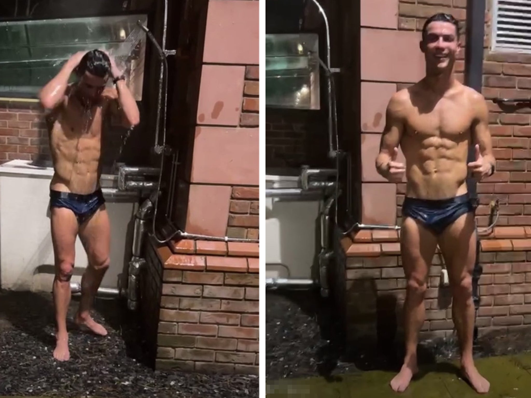 Cristiano ronaldo showering