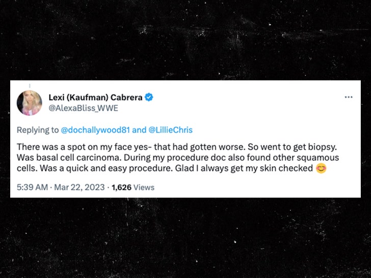 La star de la WWE Alexa Bliss révèle un diagnostic de cancer de la peau et se rétablit après son retrait