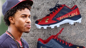 CLE Indians' Francisco Lindor -- Custom Playoff Cleats ... 'BelieveLand' (PHOTO)